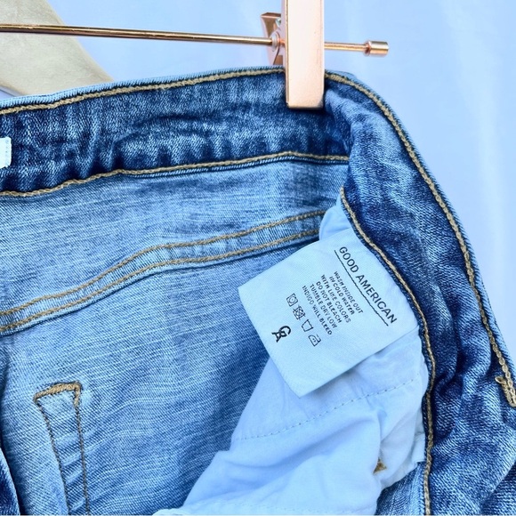 GOOD AMERICAN | GOOD WAIST FRONT SEAM PINTUCK JEANS SLIT ANKLE BLUE SIZE 10/30 - Picture 5 of 7